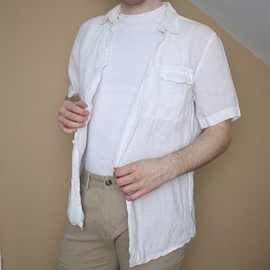 White Short Sleeve Button Down